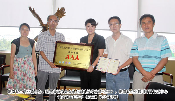 mk网被评为湖南省“企业信用AAA级单位”